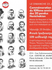 Commémoration du 109eme anniversaire des 20 pendus Hentchakian